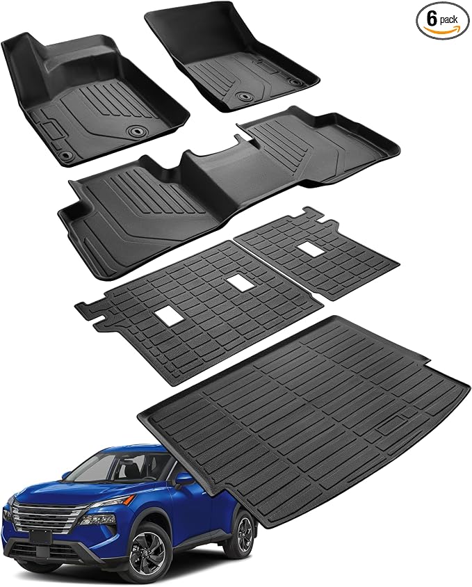 Floor Mats Full Set for Nissan Rogue 2021-2025 Accessories, All Weather Floor by COTAZA