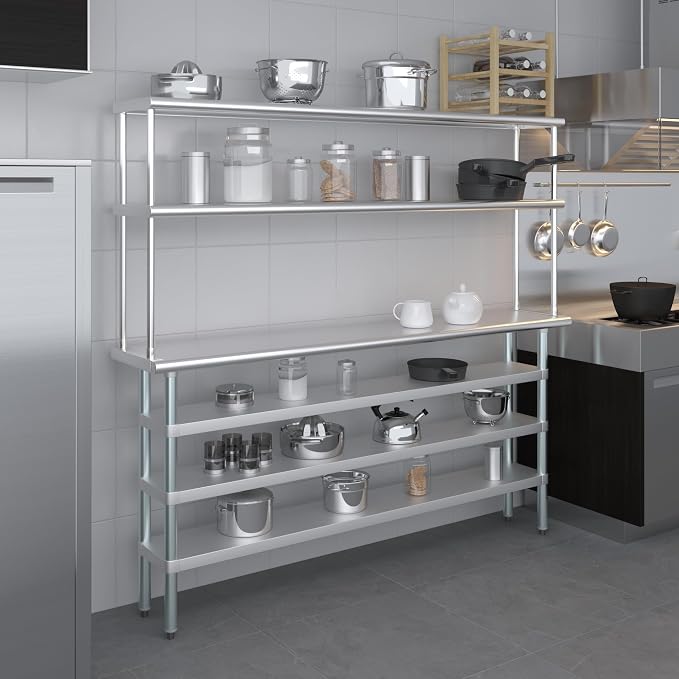 Amgood 14" x 72" Stainless Steel Work Table - Image 9
