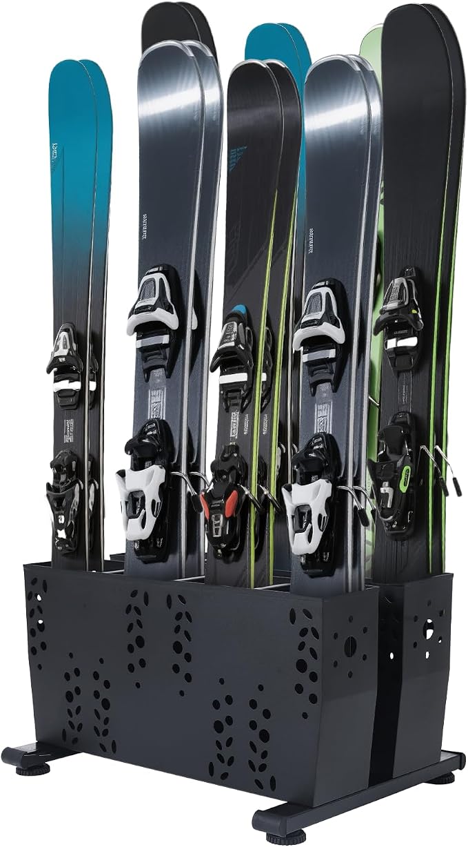 Freestanding Ski Storage Rack for 4 Pairs, Floor Stand Ski Organizer Rack by Unknown