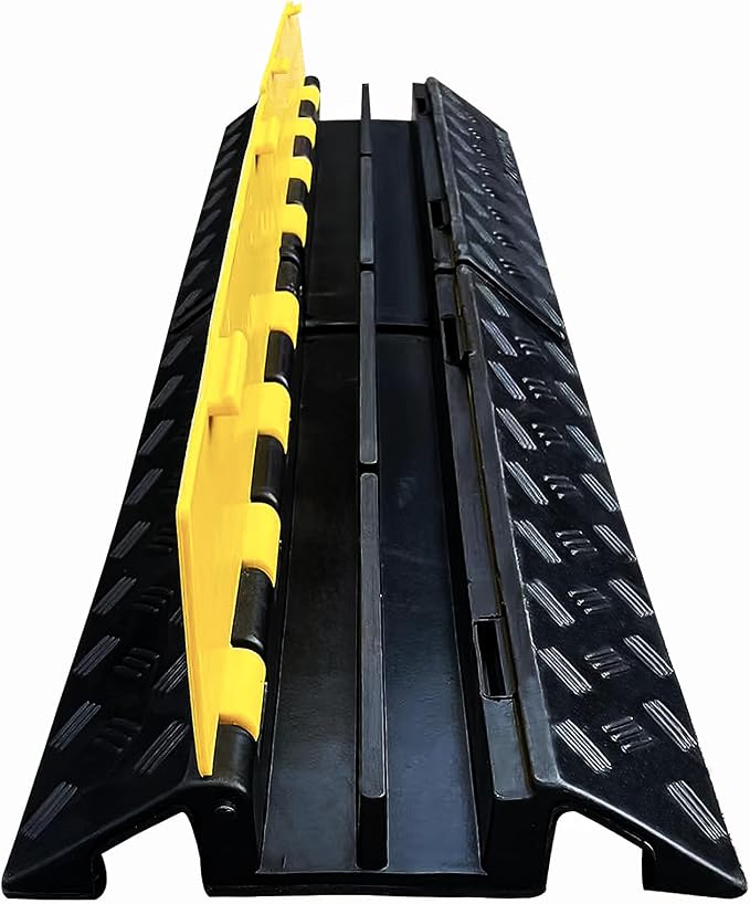 Foldable 2 Channel Rubber Cable Protector, 22000Lbs Load Capacity Wire Hose by Unknown