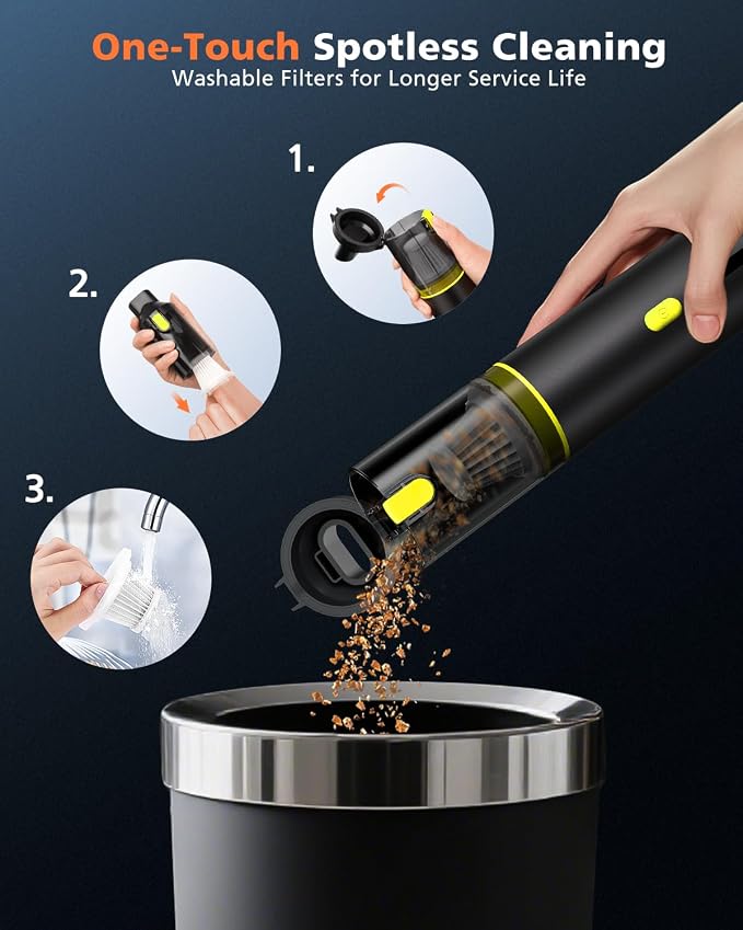 Car Vacuum Portable with 16000Pa Powerful Suction, Handheld Vacuum Cordless - Image 6
