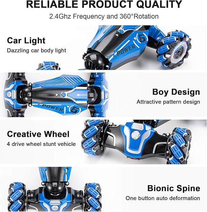 RC Stunt Car, 2.4GHz 4WD Drive Remote Controlled Gesture Sensor Toy Car - Image 6