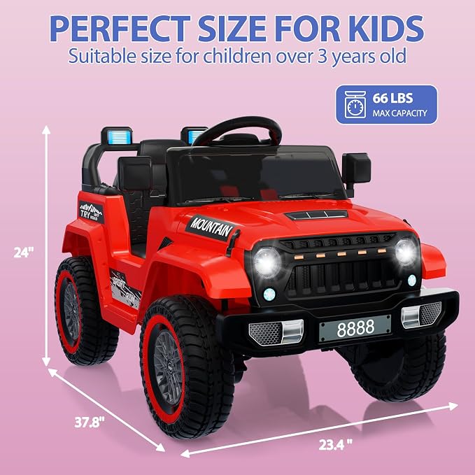 12V Kids Ride on Truck Car, w/Parent Remote Control, Twin 35w Motors, 3 Speeds - Image 2