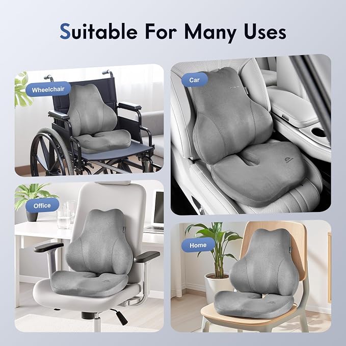 Coverado Memory Foam Car Seat Cushion and Lumbar Support Pillow - Image 5