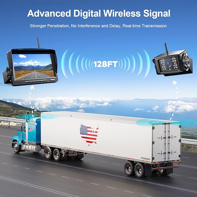 Fookoo 1080P 7" Wireless Backup Camera System, IP69 Waterproof Rear View Front - Image 5