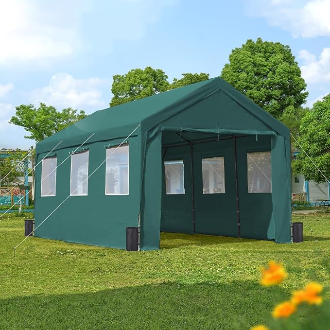 ADVANCE OUTDOOR 12x20 ft Car Canopy Garage Heavy Duty Carport Boat Shelter - Image 7