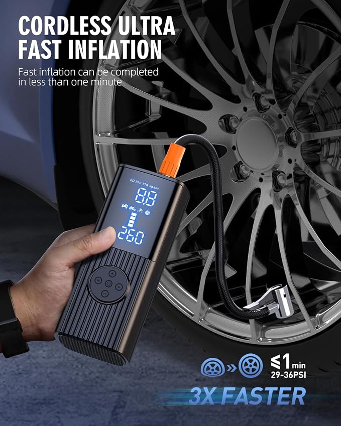 Tire Inflator Portable Air Compressor, 180PSI Portable Air Compressor - Image 3
