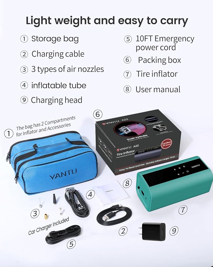 YANTU Cordless Tire Inflator - Image 7