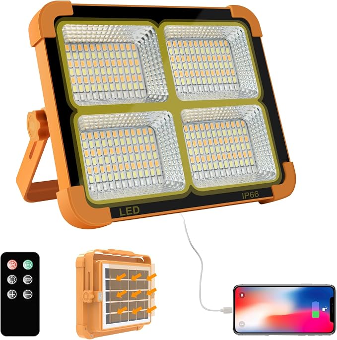 Portable LED Work Solar Light 100W 16500mAh 10000 LM by CosyEasy