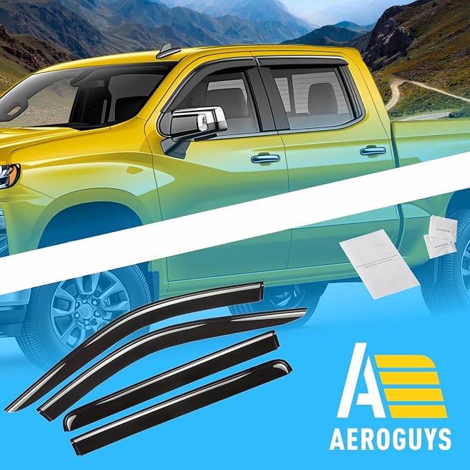Extra Durable Window Deflectors Tape-On Window Visors Rain Guards Fit - Image 8