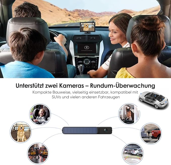 Solar Wireless Backup Camera, 1080P 5'' Monitor Back Up Camera Systems Wireless - Image 4