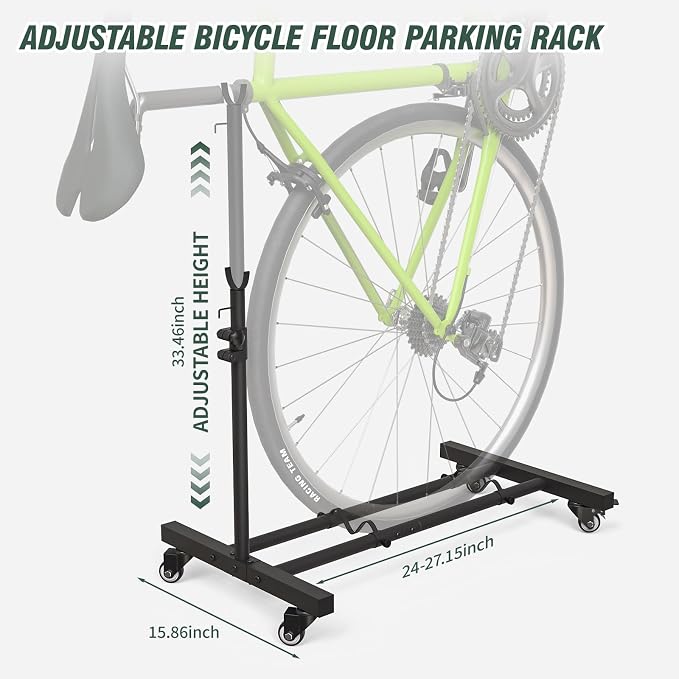 Vertical Bike Stand, Upright Bike Parking Rack Floor, Adjustable Bicycle Storage - Image 4