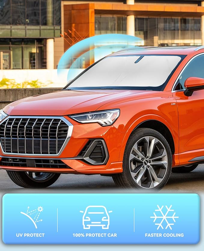Windshield Sun Shade Sunshade for Audi Q3 2019-2024 2025 2026 Premium, Premium - Image 5