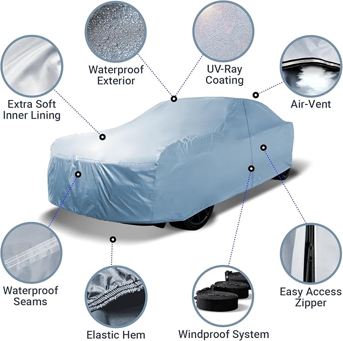 iCarCover Custom Car Cover Nissan 280ZX 2-Seater, Waterproof All-Weather Rain - Image 4