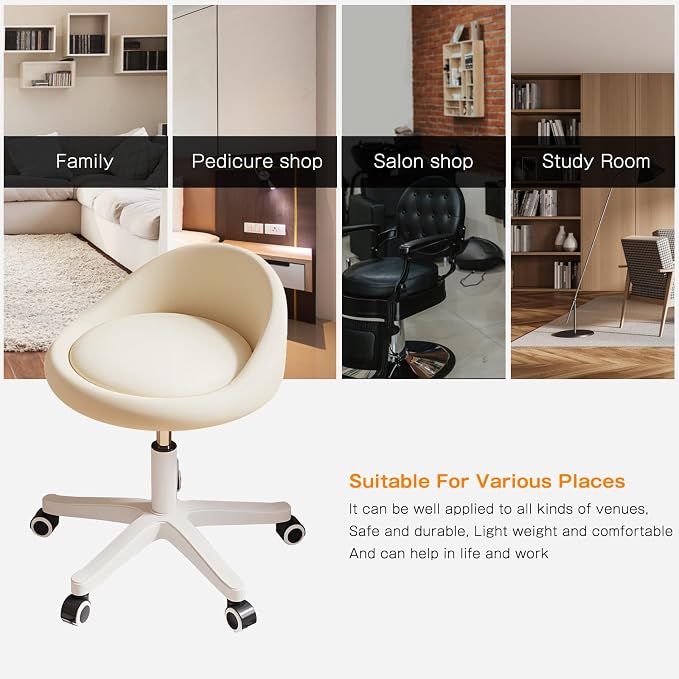 Rolling Stool Set of 4 Rolling Hydraulic Salon Stool - Image 5
