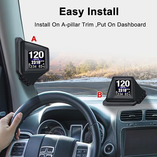 KAOLALI Head Up Display for Car Digital Speedometer Display GPS+OBD2 Dual - Image 4