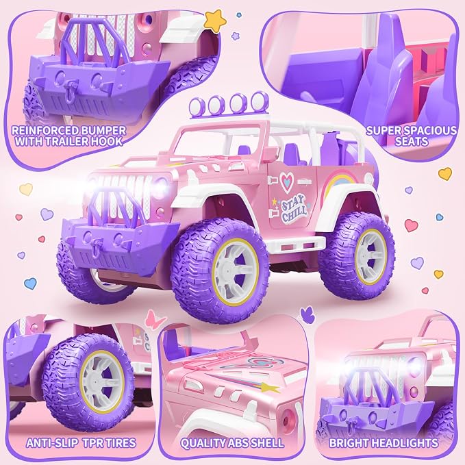 DEERC Pink Remote Control Car for Girls - Image 5