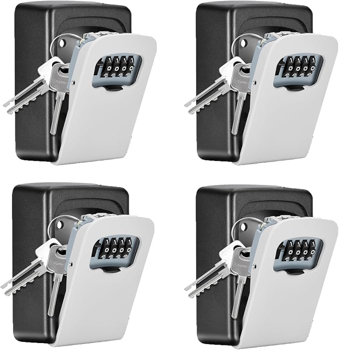 Key Lock Box Wall Mounted, Fayleeko 4 Digit Combination Lockbox by Fayleeko