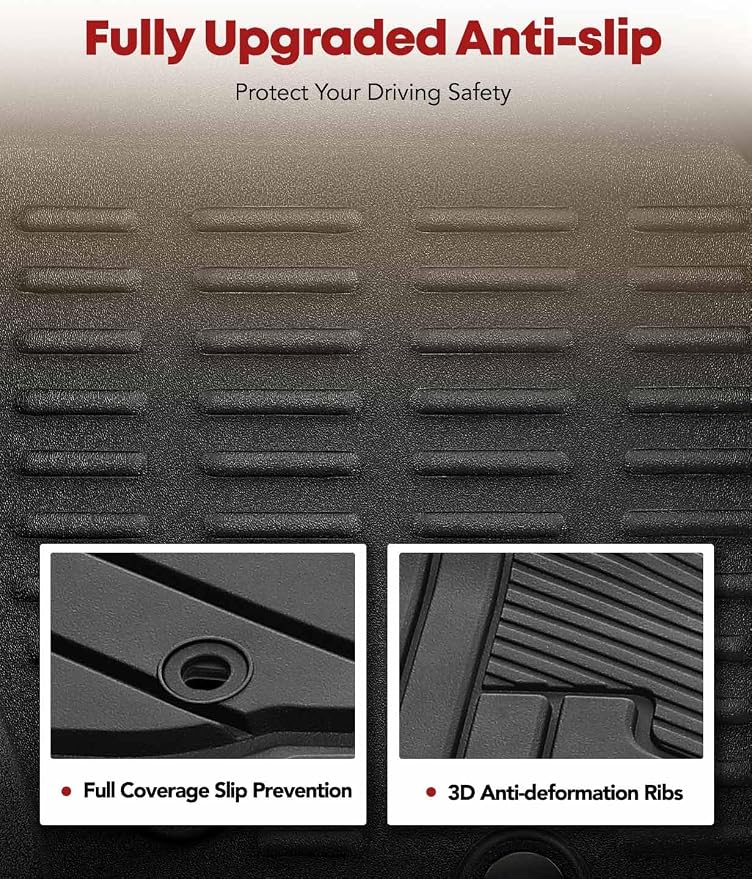 YHTAUTO Floor Mats Fit 2016-2020 Toyota Tacoma Access Cab, TPE All Weather Car - Image 4