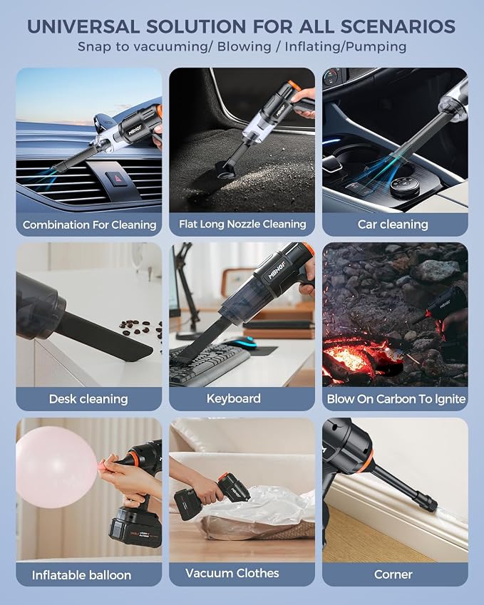 Car Vacuum Portable Cordless, 35000PA High Power Suction & Blower, Wireless - Image 2