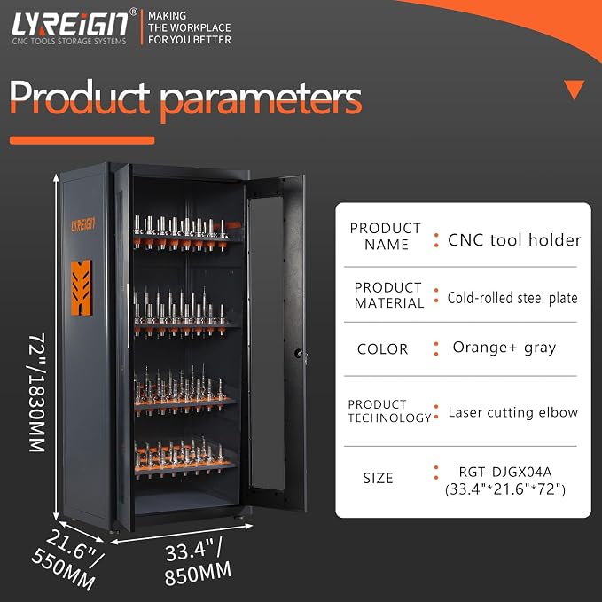 Large Capacity Tool Storage Cabinet, CNC Tool Holder Station Rack - Image 2