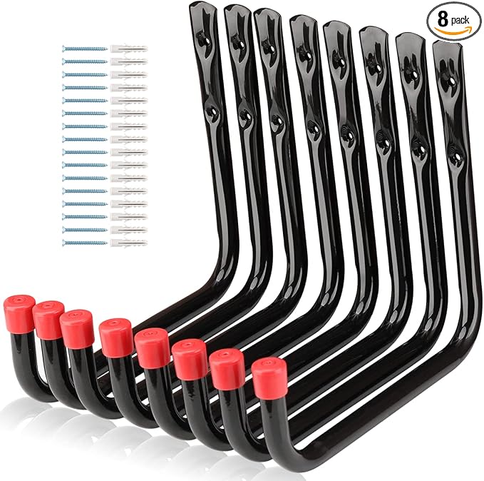8 Pack Wall Mount Storage Hooks, 9.6IN Garage Utility Hanger by Unknown
