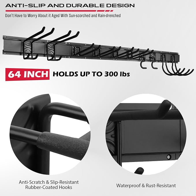 64" Heavy Duty Garage Storage Tool Organizer Wall Mount - Image 6