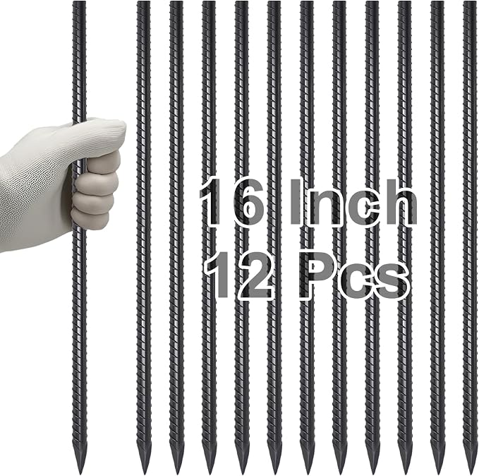 VVOKGO Rebar Stakes 16 Inches Ground Concrete Form Stakes, Straight Metal by VVOKGO
