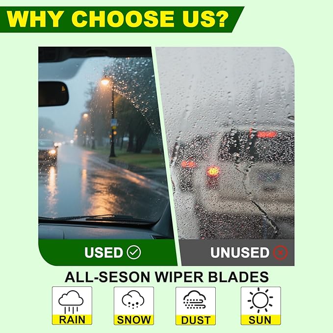 OEM Quality 22in + 16in Premium All-Season Windshield Wiper Blades - Image 4
