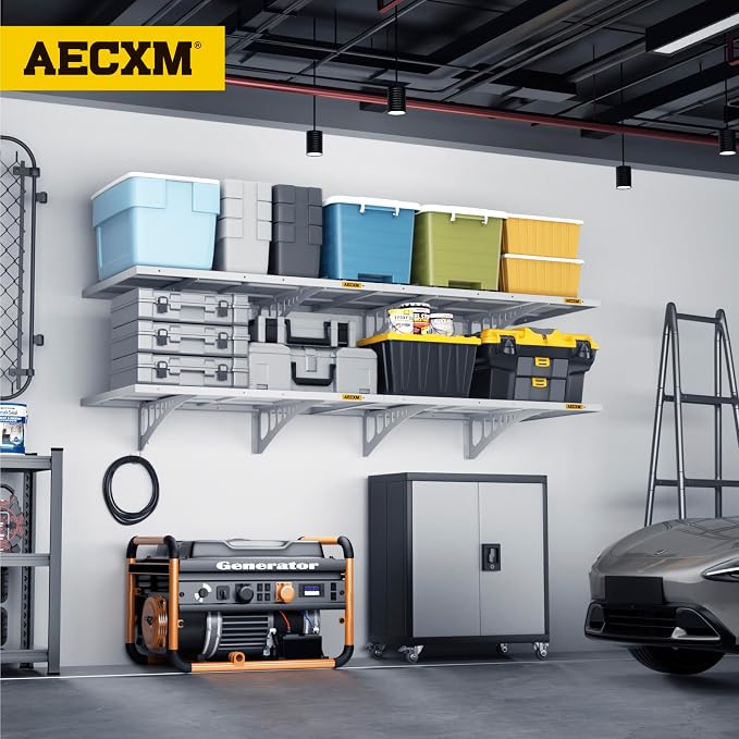 4-pack 1.64x4ft Adjustable Garage Wall Shelving 1120lbs Load Capacity Heavy - Image 2