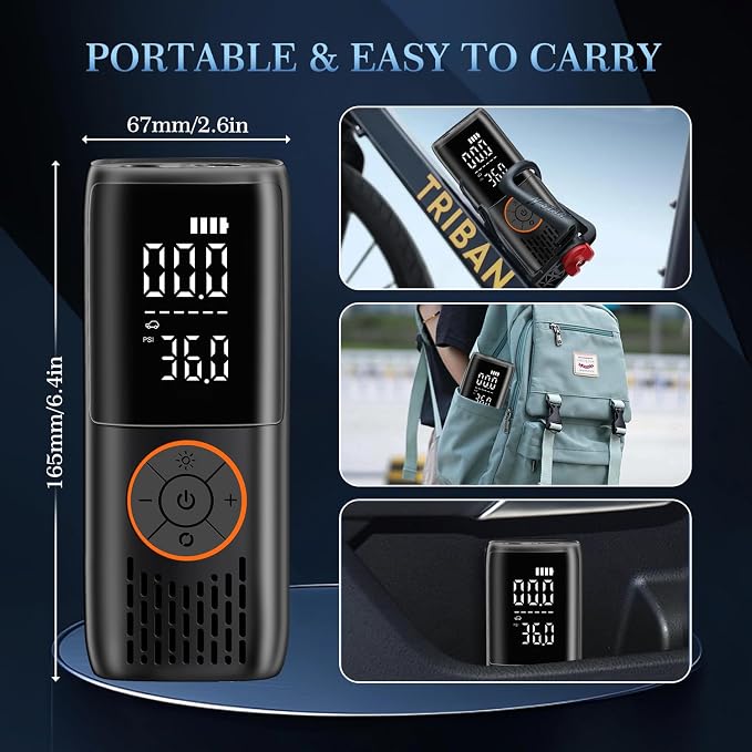 20000mAh Tire Inflator Portable Air Compressor, 150 PSI Auto Shut-Off Mini - Image 2