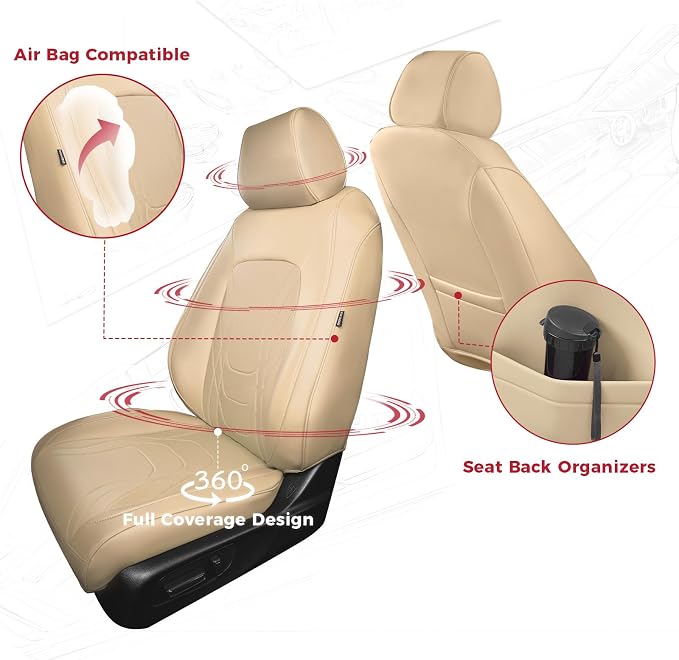 FREESOO Seat Covers for Honda CRV, Custom Fit Car Seat Covers for CRV LX EX - Image 3