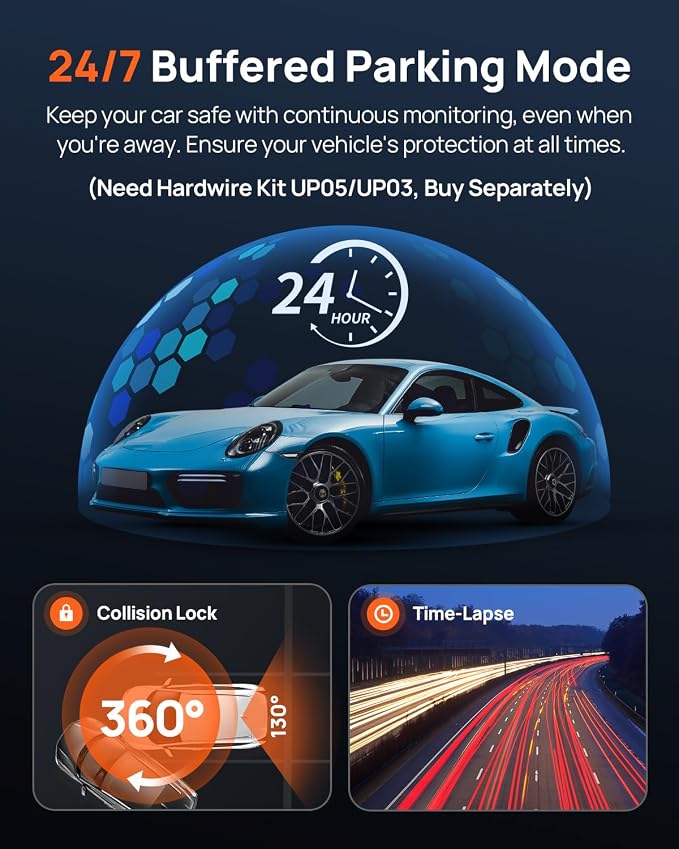 70mai Dual Dash Cam Front and Rear 4K, Car Camera - Image 7