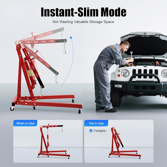 Folding Engine Hoist 1 Ton Engine Crane Lift - Image 3