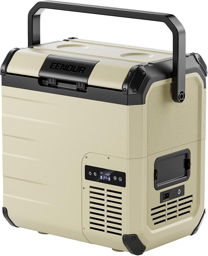 EENOUR D18 12 Volt Car Refrigerator, Portable Freezer 19Qt/18L Battery & Solar by EENOUR