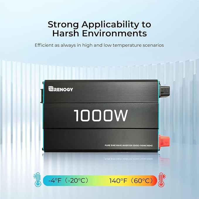 Renogy 1000W Pure Sine Wave Inverter 12V DC to 120V AC Converter - Image 5
