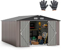 Goplus 10 x 14 FT Outdoor Storage Shed, Large Garden Tool House w/Improved by Goplus