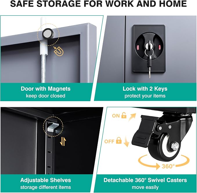 75" Tall Metal Storage Cabinet - Image 5
