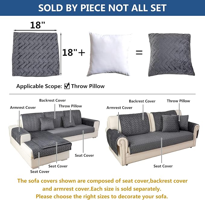 Eismodra Throw Pillows, Couch Cover, Sofa Cover, Sectional Couch Covers - Image 5