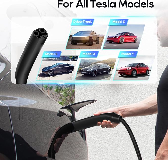 Level 1-2 Tesla Charger with 25FT Charging Cable, ETL & FCC Listed, - Image 6
