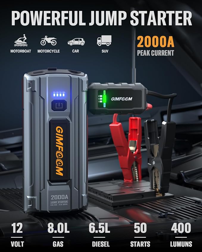 Jump Starter, 2000A Car Battery Jump Starter - Image 2