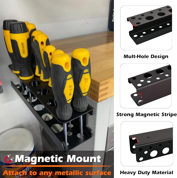ULIBERMAGNET Magnetic Screwdriver Rack, Heavy Duty Magnetic Tool Holder - Image 4