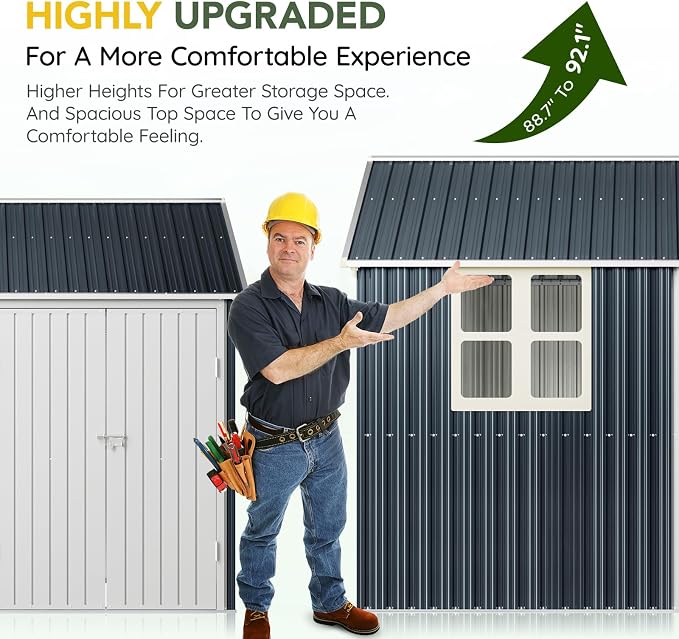 Breezz 8X10FT Outdoor Steel Storage Shed - Image 3