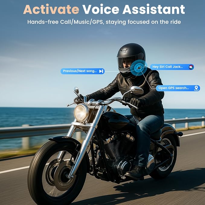 1200mAh Motorcycle Helmet Bluetooth Headset - Image 3
