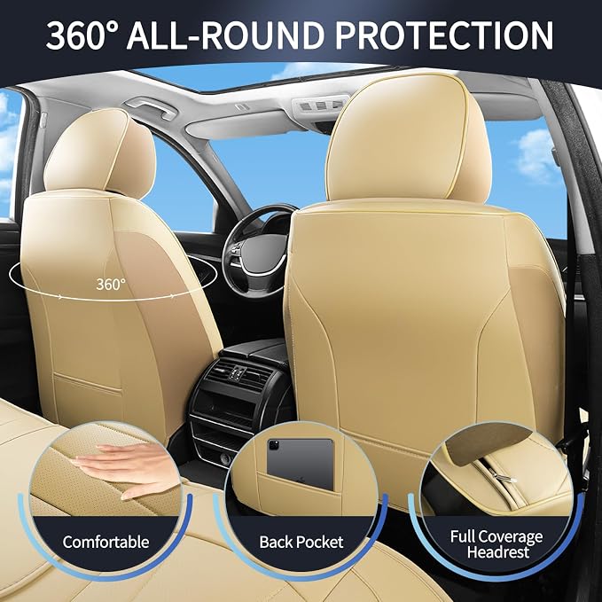 Car Seat Covers, Waterproof Seat Covers Front Pair, Leather Car Seat Covers - Image 2