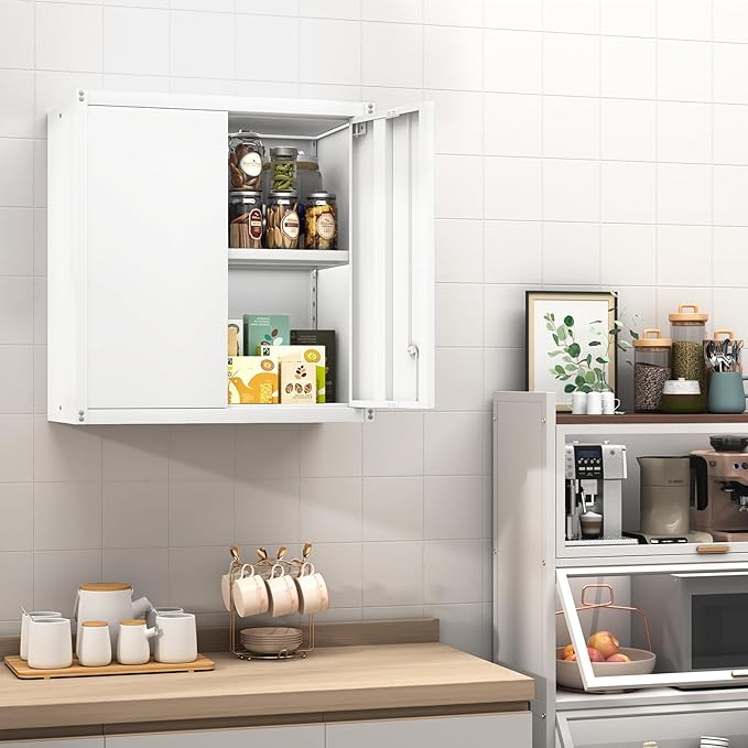 GREATMEET Metal Wall Cabinet, Wall Mounted Cabinet - Image 4