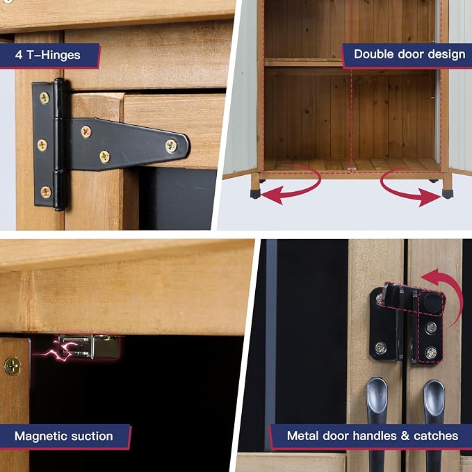 Wood & Metal Outdoor Storage Cabinet - Image 6