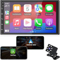 Double Din Car Radio Support Wireless CarPlay & Wireless Android Auto, 7 Inch by ANKEWAY