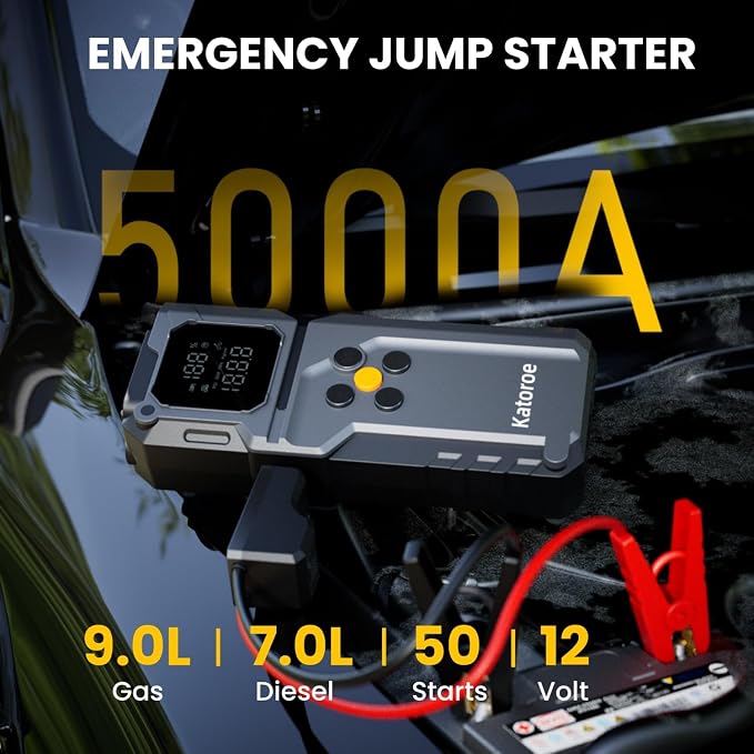 Jump Starter with Air Compressor, 5000A Jump Starter Battery Pack with 150PSI - Image 2