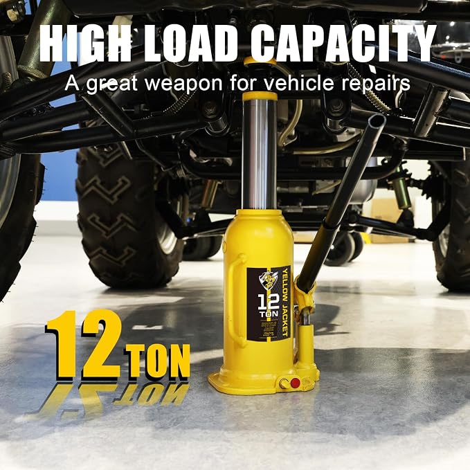 YELLOW JACKET 12 Ton Muti-Directional Welded Bottle Jack, Horizontal Bottle - Image 6